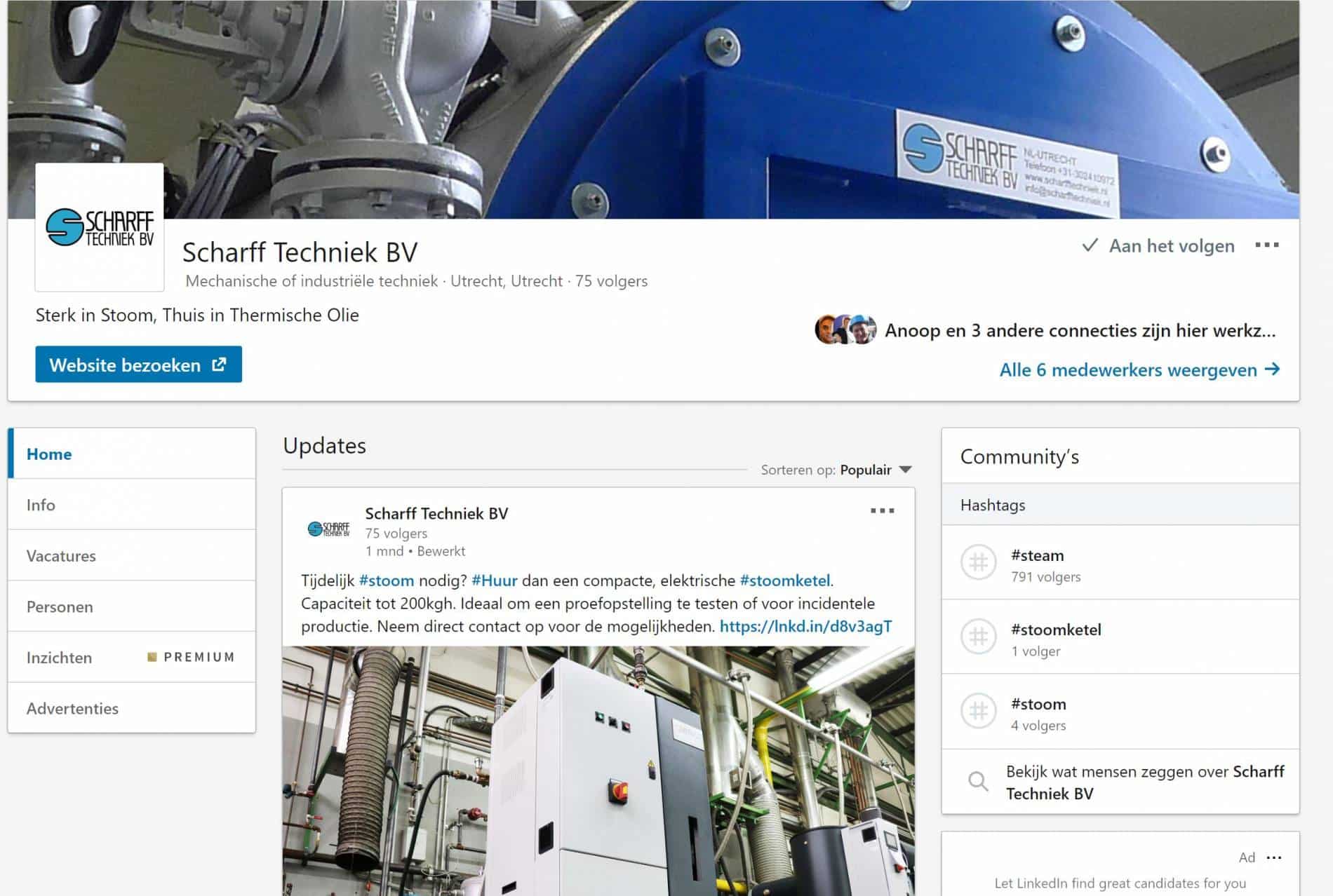 Sociale Media - Linkedin scharff techniek